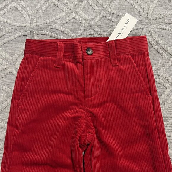 NEW Janie & Jack Sz 4 Red Corduroy Pants Slacks - Picture 5 of 7